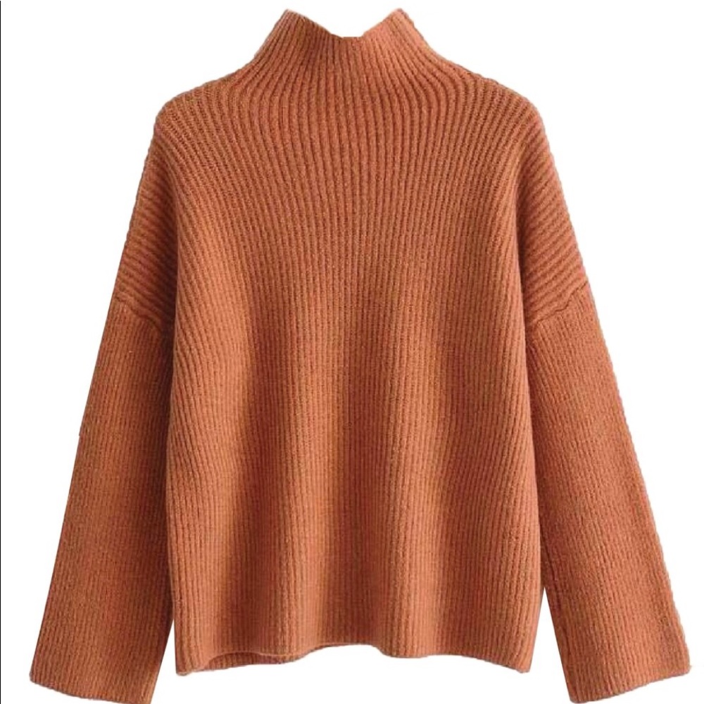 'Indy' Ribbed Knit Mock Neck Sweater